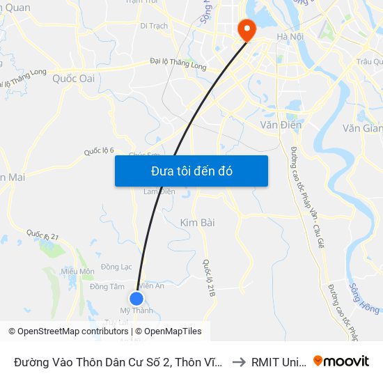 Đường Vào Thôn Dân Cư Số 2, Thôn Vĩnh Xương Thượng, Xã Mỹ Thành Khoảng 50m to RMIT University Hanoi map