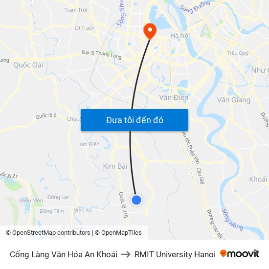 Cổng Làng Văn Hóa An Khoái to RMIT University Hanoi map