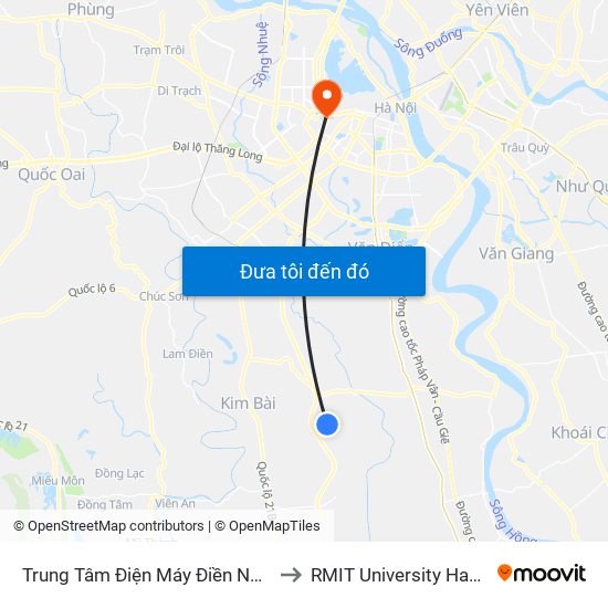 Trung Tâm Điện Máy Điền Ngân to RMIT University Hanoi map