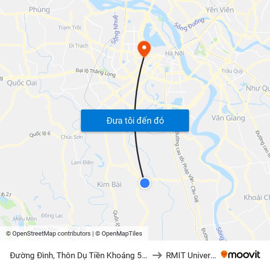 Đường Đình, Thôn Dụ Tiền Khoảng 50m-Đường Liên Thôn Xã to RMIT University Hanoi map