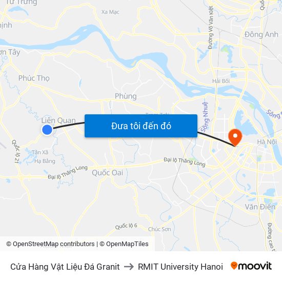 Cửa Hàng Vật Liệu Đá Granit to RMIT University Hanoi map