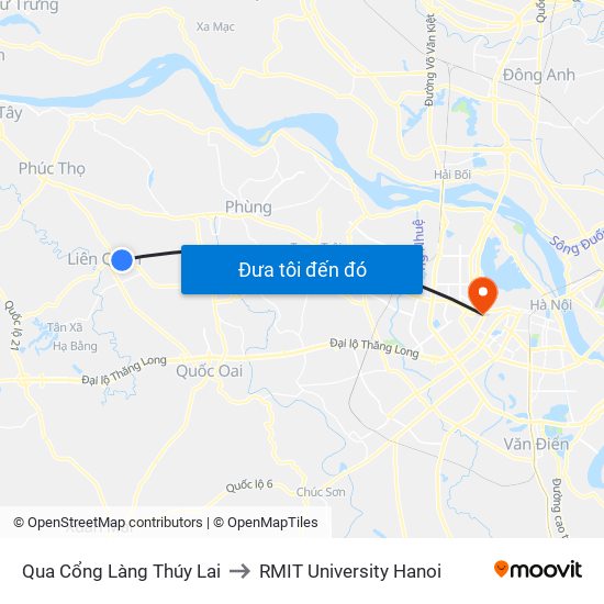 Qua Cổng Làng Thúy Lai to RMIT University Hanoi map