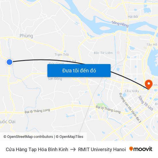 Cửa Hàng Tạp Hóa Bình Kinh to RMIT University Hanoi map