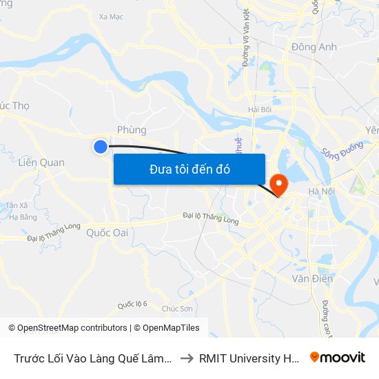 Trước Lối Vào Làng Quế Lâm30m to RMIT University Hanoi map