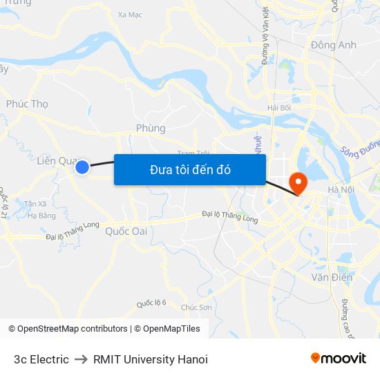 3c Electric to RMIT University Hanoi map