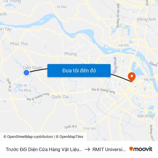 Trước Đối Diện Cửa Hàng Vật Liệu Đá Granit 20m to RMIT University Hanoi map
