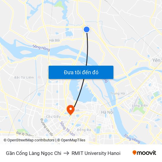 Gần Cổng Làng Ngọc Chi to RMIT University Hanoi map