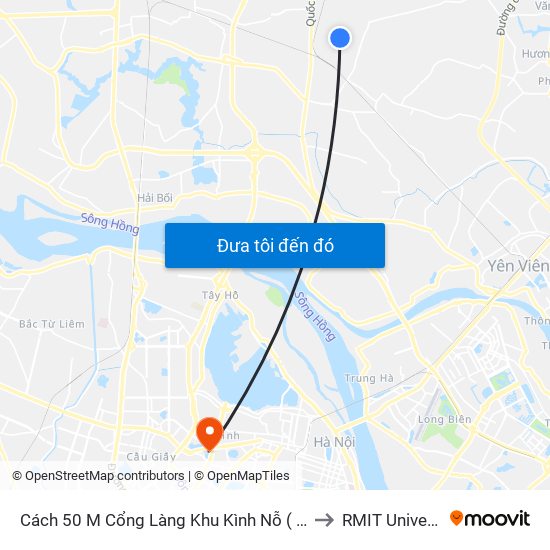 Cách 50 M Cổng Làng Khu Kình Nỗ ( Gần Viên Bắc Thăng Long ) to RMIT University Hanoi map