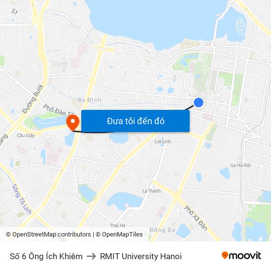 Số 6 Ông Ích Khiêm to RMIT University Hanoi map