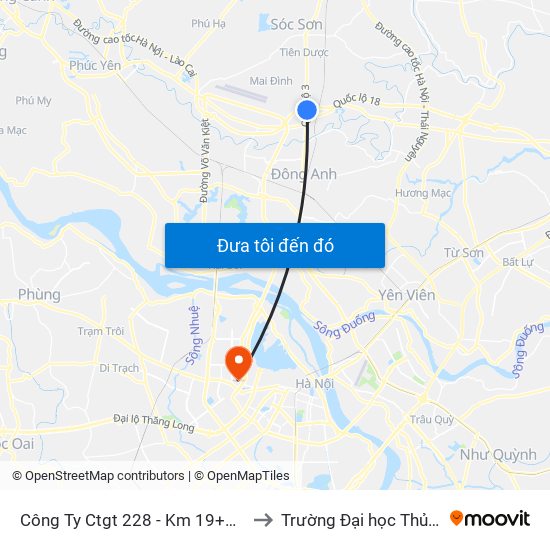 Công Ty Ctgt 228 - Km 19+500 Quốc Lộ 3 to Trường Đại học Thủ đô Hà Nội map
