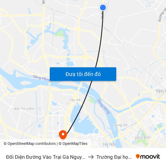 Đối Diện Đường Vào Trại Gà Nguyên Khê - Km 15+750 Quốc Lộ 3 to Trường Đại học Thủ đô Hà Nội map