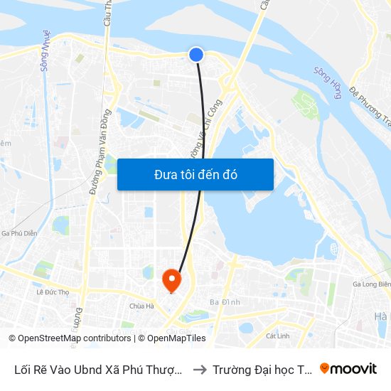 Lối Rẽ Vào Ubnd Xã Phú Thượng - An Dương Vương to Trường Đại học Thủ đô Hà Nội map