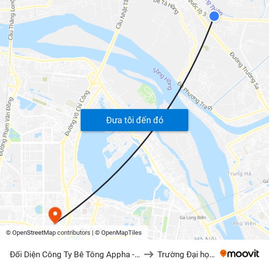 Đối Diện Công Ty Bê Tông Appha - Đông Hội  - Km 6+650 Quốc Lộ 3 to Trường Đại học Thủ đô Hà Nội map