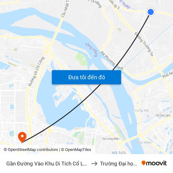 Gần Đường Vào Khu Di Tích Cổ Loa 150m - Km 5+50 Quốc Lộ 3 to Trường Đại học Thủ đô Hà Nội map