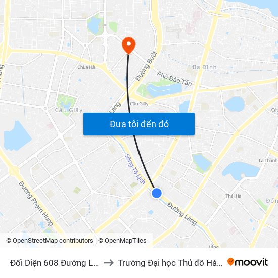 Đối Diện 608 Đường Láng to Trường Đại học Thủ đô Hà Nội map