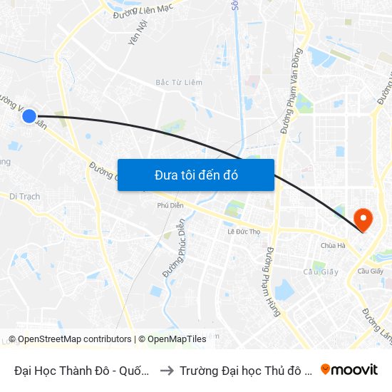 Đại Học Thành Đô - Quốc Lộ 32 to Trường Đại học Thủ đô Hà Nội map