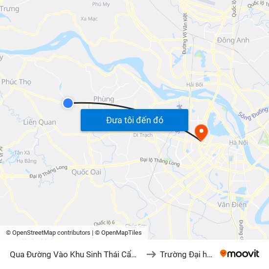 Qua Đường Vào Khu Sinh Thái Cẩm Đình Hiệp Thuận 100n - Quốc Lộ 32 to Trường Đại học Thủ đô Hà Nội map