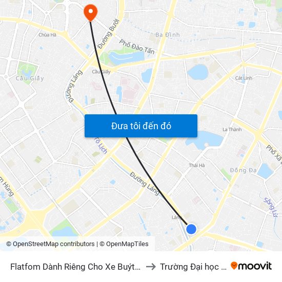Flatfom Dành Riêng Cho Xe Buýt Trước Nhà 45 Đường Láng to Trường Đại học Thủ đô Hà Nội map