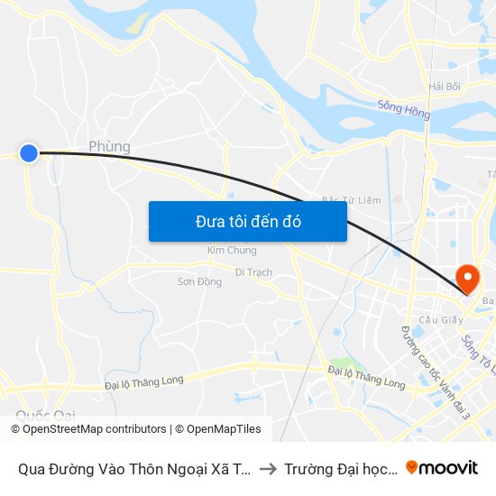 Qua Đường Vào Thôn Ngoại Xã Tam Thuấn 70m - Quốc Lộ 32 to Trường Đại học Thủ đô Hà Nội map
