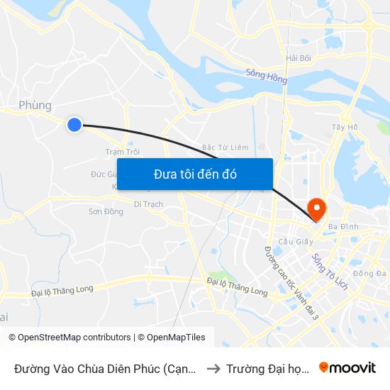 Đường Vào Chùa Diên Phúc (Cạnh Thạch Thảo Lisa) - Quốc Lộ 32 to Trường Đại học Thủ đô Hà Nội map