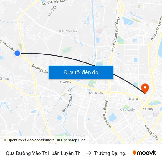 Qua Đường Vào Tt Huấn Luyện Thể Thao Quốc Gia I - Quốc Lộ 32 to Trường Đại học Thủ đô Hà Nội map