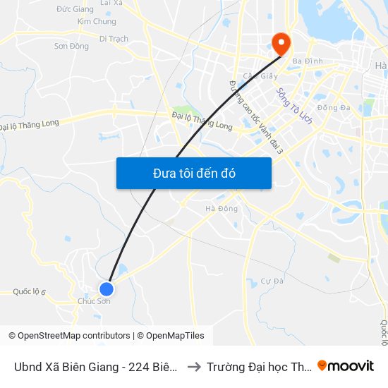 Ubnd Xã Biên Giang - 224 Biên Giang, Quốc Lộ 6 to Trường Đại học Thủ đô Hà Nội map