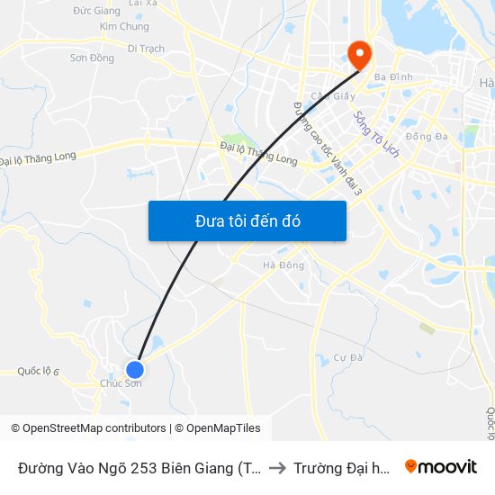 Đường Vào Ngõ 253 Biên Giang (Trường Thcs Biên Giang) - Quốc Lộ 6 to Trường Đại học Thủ đô Hà Nội map