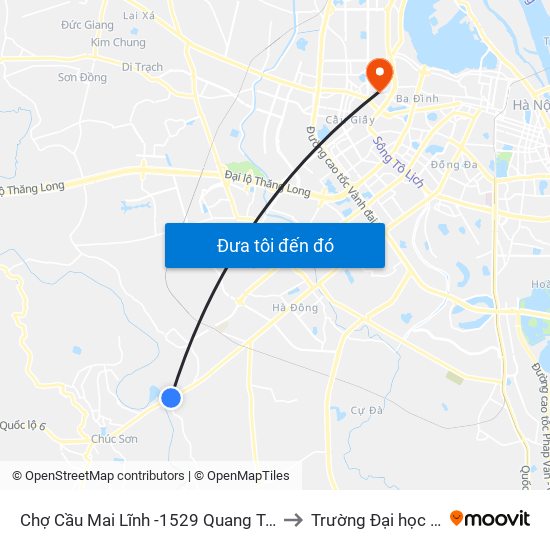 Chợ Cầu Mai Lĩnh -1529 Quang Trung (Hà Đông), Quốc Lộ 6 to Trường Đại học Thủ đô Hà Nội map