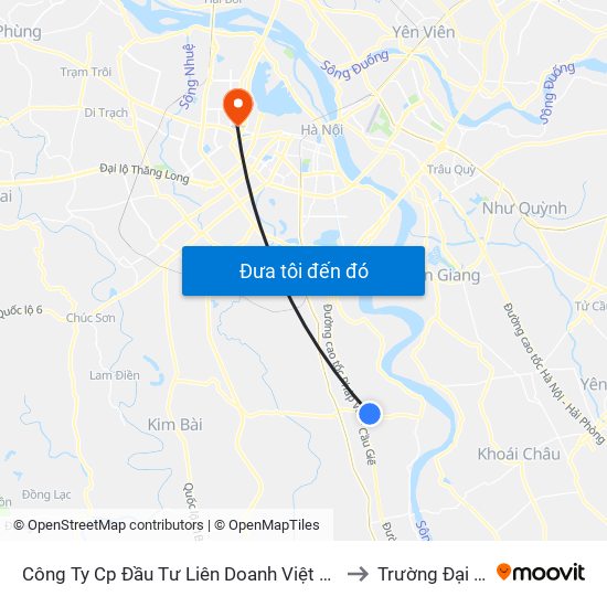 Công Ty Cp Đầu Tư Liên Doanh Việt Anh (Trước 100m Cổng Làng Phương Quế) - Tl 427 to Trường Đại học Thủ đô Hà Nội map
