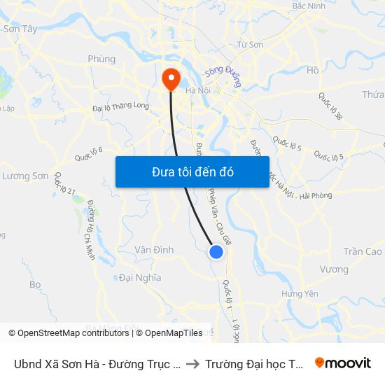 Ubnd Xã Sơn Hà - Đường Trục Huyện Thao Chính to Trường Đại học Thủ đô Hà Nội map