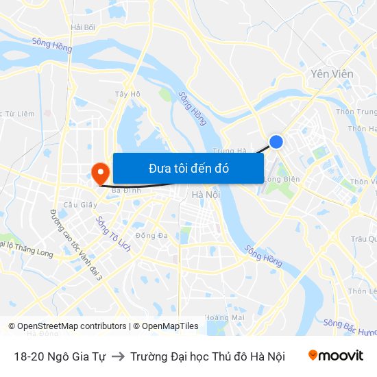 18-20 Ngô Gia Tự to Trường Đại học Thủ đô Hà Nội map