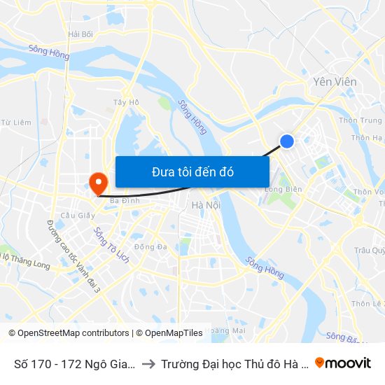 Số 170 - 172 Ngô Gia Tự to Trường Đại học Thủ đô Hà Nội map