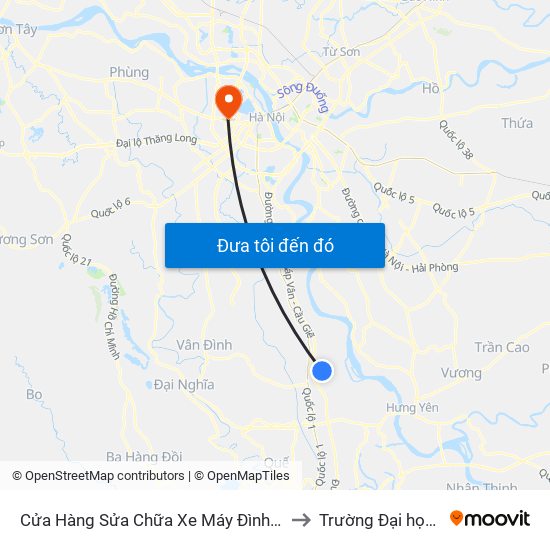 Cửa Hàng Sửa Chữa Xe Máy Đình Khánh, Thôn Phúc Lâm - Dt428 to Trường Đại học Thủ đô Hà Nội map