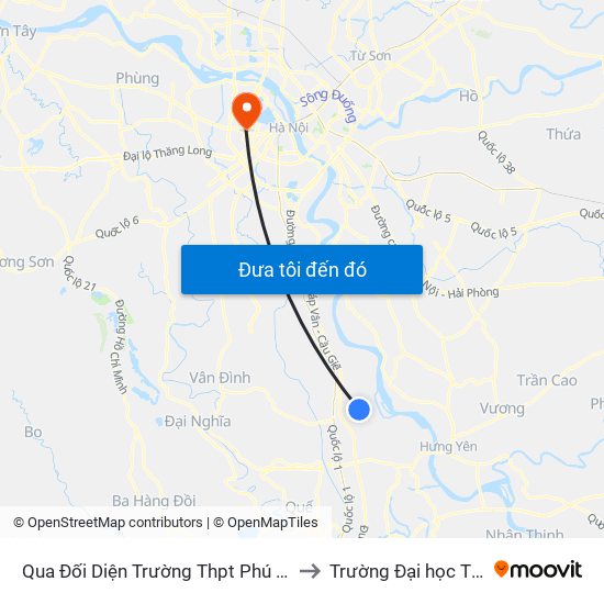 Qua Đối Diện Trường Thpt Phú Xuyên B 30m - Dt428 to Trường Đại học Thủ đô Hà Nội map
