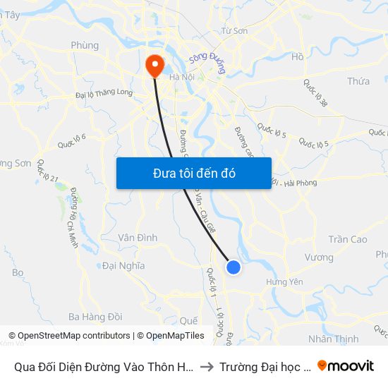 Qua Đối Diện Đường Vào Thôn Hoàng Nguyên 30m - Dt428 to Trường Đại học Thủ đô Hà Nội map