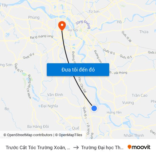 Trước Cắt Tóc Trường Xoăn, Chợ Bái - Dt428 to Trường Đại học Thủ đô Hà Nội map