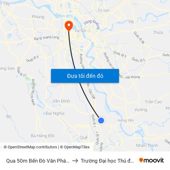 Qua 50m Bến Đò Văn Phái - Dt428 to Trường Đại học Thủ đô Hà Nội map