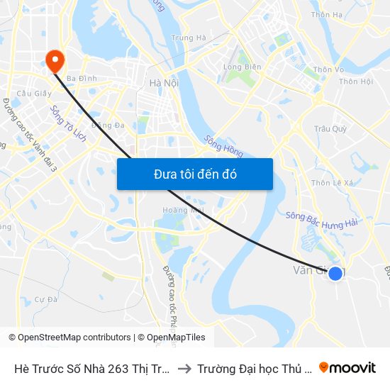 Hè Trước Số Nhà 263 Thị Trấn Văn Giang to Trường Đại học Thủ đô Hà Nội map