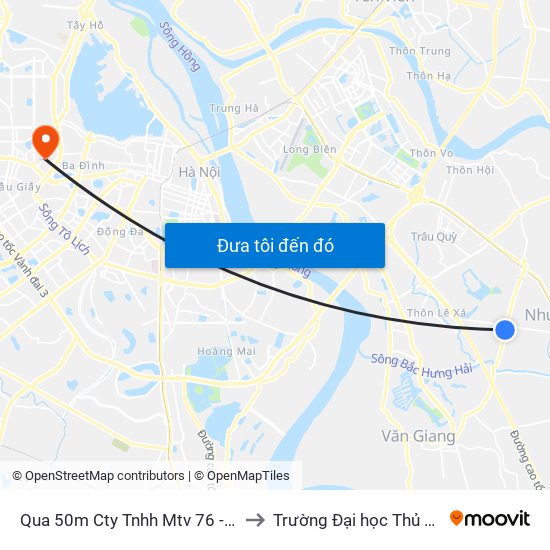 Qua 50m Cty Tnhh Mtv 76 - Đường 179 to Trường Đại học Thủ đô Hà Nội map