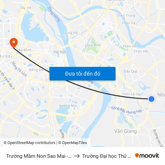 Trường Mầm Non Sao Mai - Đường 179 to Trường Đại học Thủ đô Hà Nội map