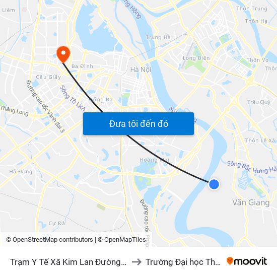 Trạm Y Tế Xã Kim Lan Đường Liên Xã Kim Lan to Trường Đại học Thủ đô Hà Nội map