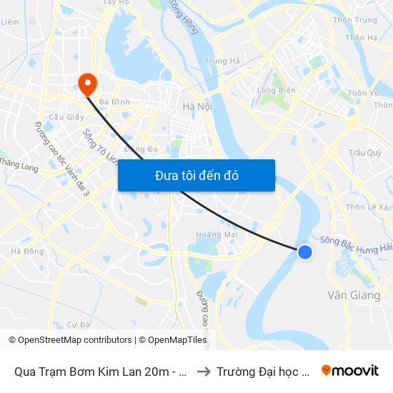 Qua Trạm Bơm Kim Lan 20m - Đường Liên Xã Kim Lan to Trường Đại học Thủ đô Hà Nội map