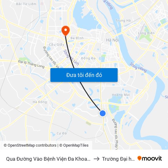 Qua Đường Vào Bệnh Viện Đa Khoa Thăng Long 60m - Đối Diện 171 Ngọc Hồi to Trường Đại học Thủ đô Hà Nội map