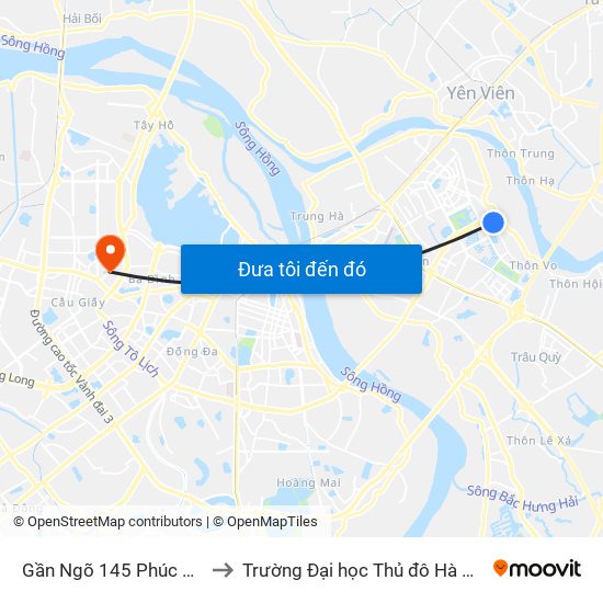 Gần Ngõ 145 Phúc Lợi to Trường Đại học Thủ đô Hà Nội map