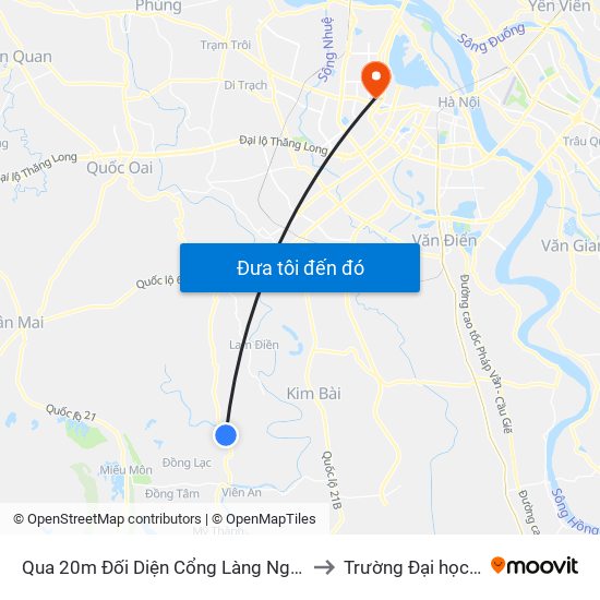 Qua 20m Đối Diện Cổng Làng Ngõ Giữa , Thôn Hạ Dục - Tl419 to Trường Đại học Thủ đô Hà Nội map