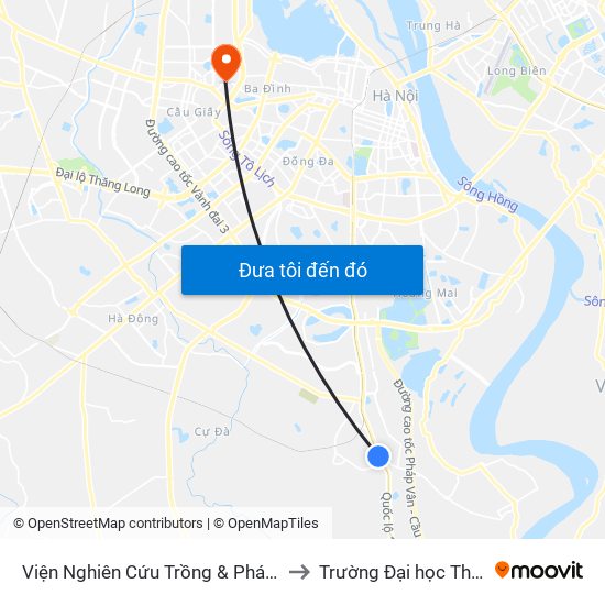 Viện Nghiên Cứu Trồng & Phát Triển Cây Thuốc to Trường Đại học Thủ đô Hà Nội map