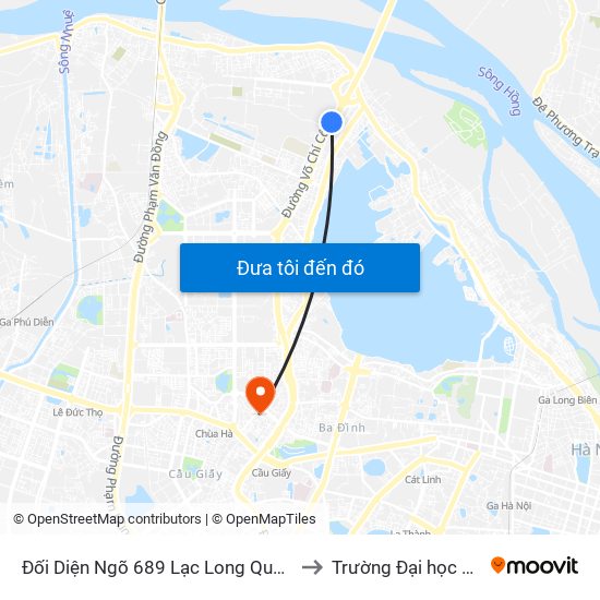 Đối Diện Ngõ 689 Lạc Long Quân - Đường Võ Chí Công to Trường Đại học Thủ đô Hà Nội map