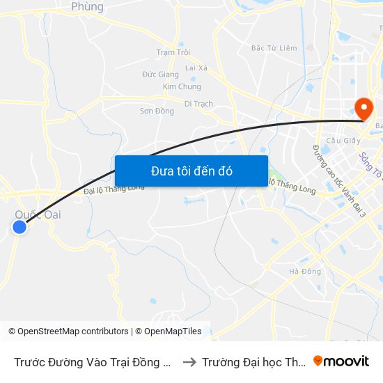 Trước Đường Vào Trại Đồng Dơi 70m - Tl 421b to Trường Đại học Thủ đô Hà Nội map