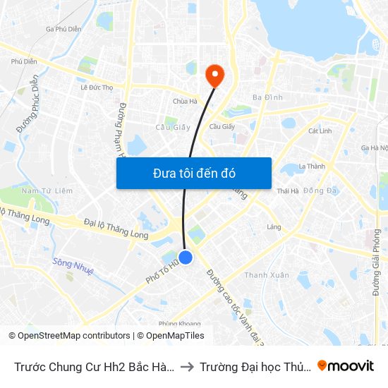 Trước Chung Cư Hh2 Bắc Hà 70m - Tố Hữu to Trường Đại học Thủ đô Hà Nội map