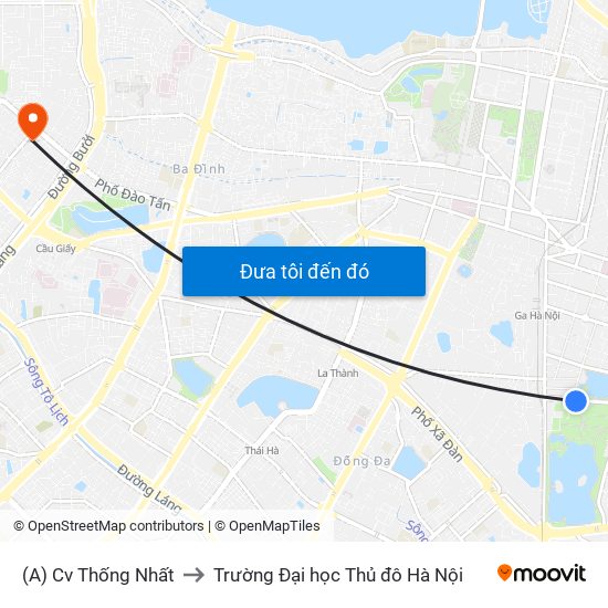 (A) Cv Thống Nhất to Trường Đại học Thủ đô Hà Nội map